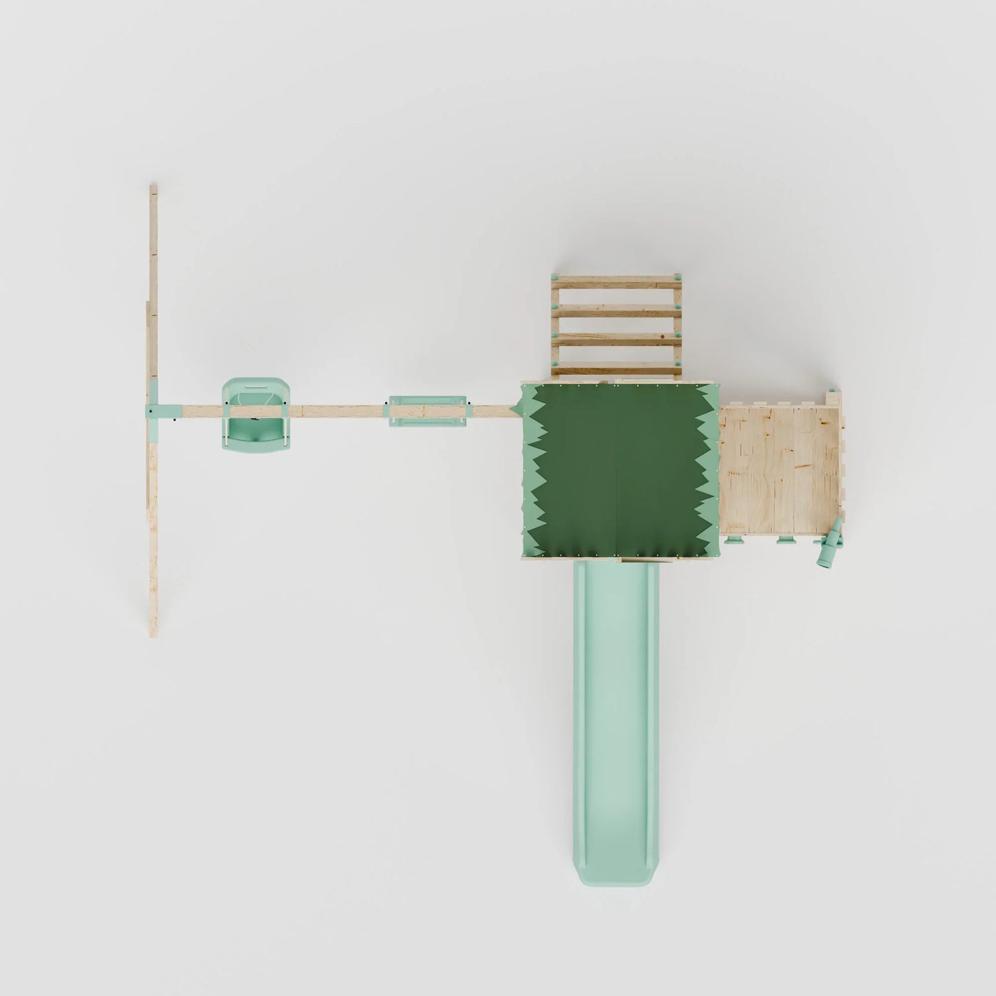 Extended Climbing Frame With Double Swing - Enchanted Grove IX