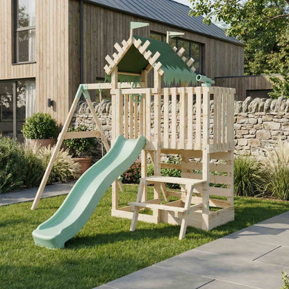 Extended Climbing Frame With Single Swing & Picnic Table - Enchanted Grove VI