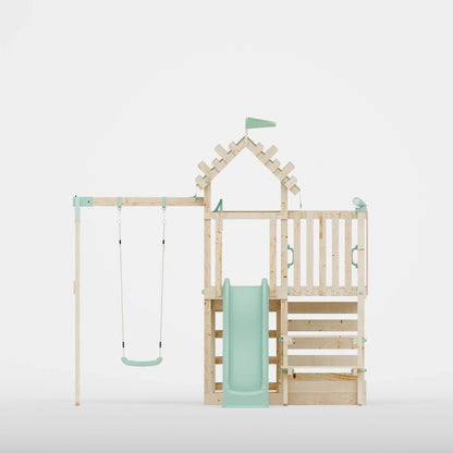 Extended Climbing Frame With Single Swing & Picnic Table - Enchanted Grove VI