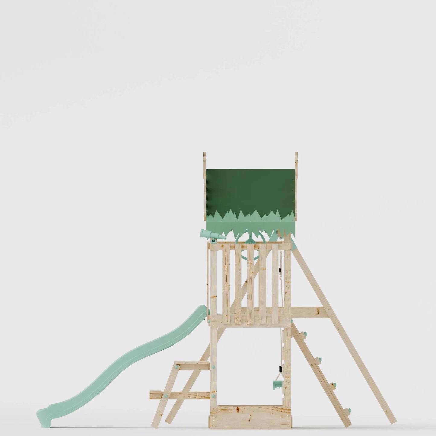 Extended Climbing Frame With Single Swing & Picnic Table - Enchanted Grove VI