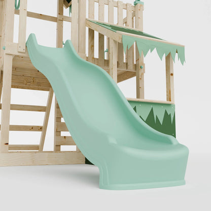 Extended Climbing Frame With Single Swing & Climbing Wall With Shop - Enchanted Grove VII