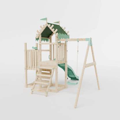 Climbing Frame & Step Up With Single Swing - Enchanted Grove IV