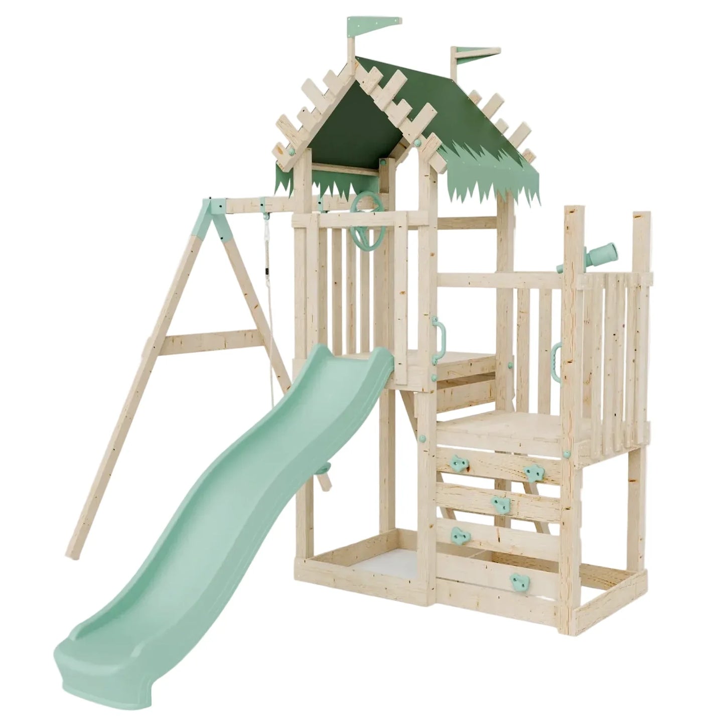 Climbing Frame & Step Up With Single Swing - Enchanted Grove IV