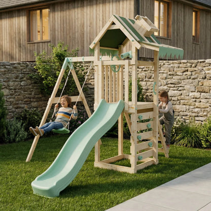 Climbing Frame With Single Swing - Eldertree Forest I