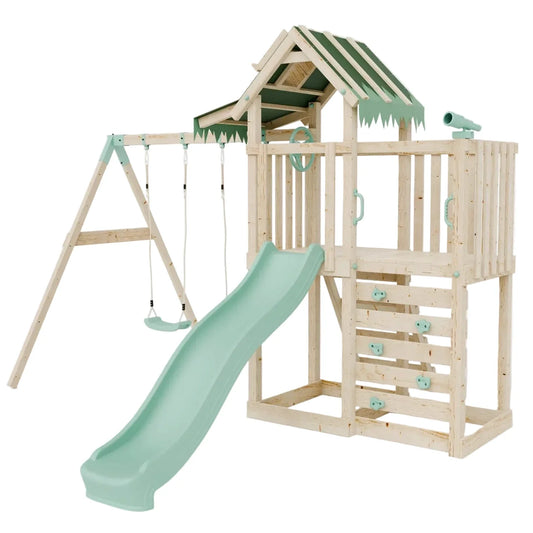 Extended Climbing Frame With Double Swing - Eldertree Forest VII