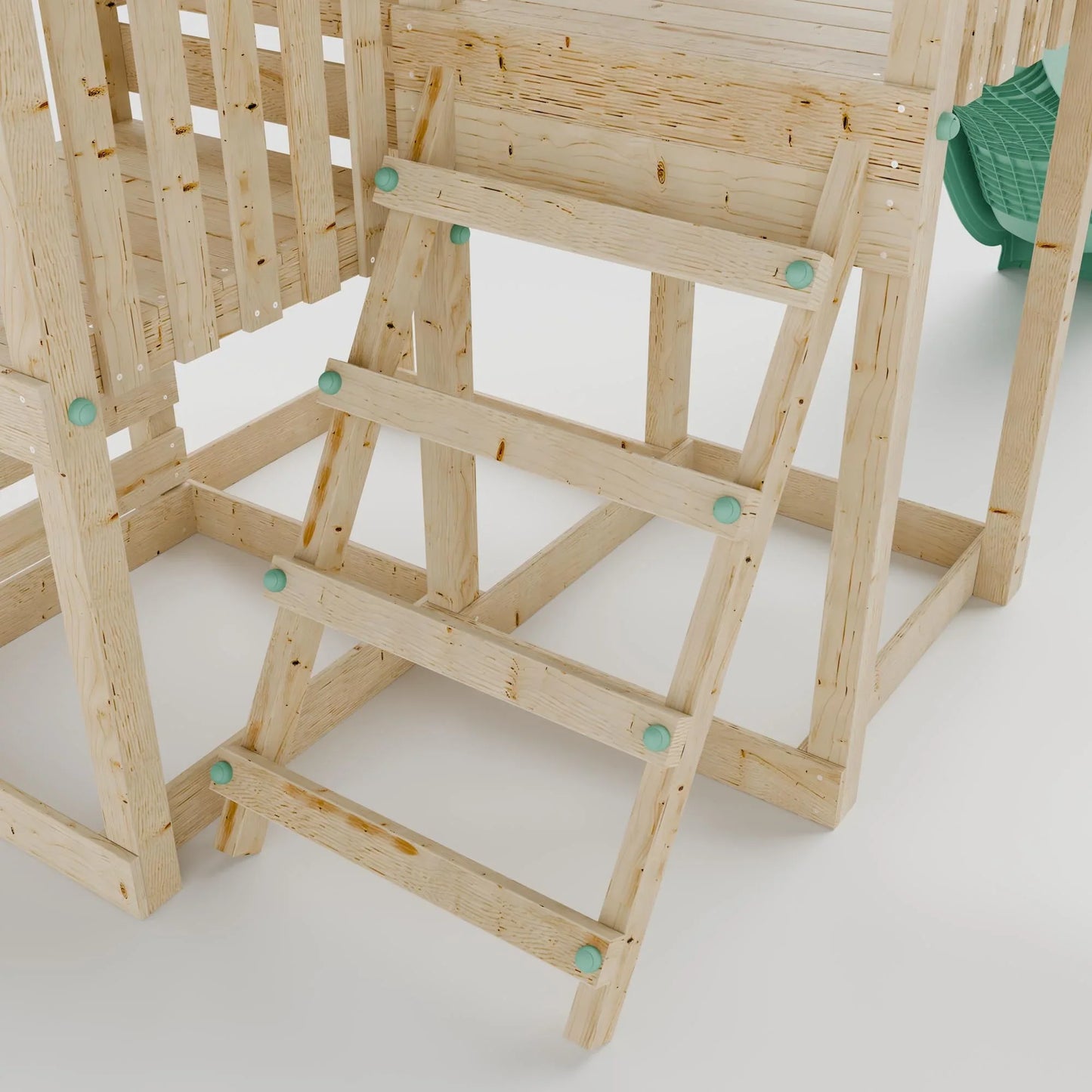 Extended Climbing Frame With Step Up, Single Swing & Climbing Wall - Enchanted Grove VIII