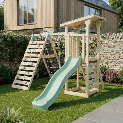 Climbing Frame With Single Swing & Climbing Wall - Willow Way VI