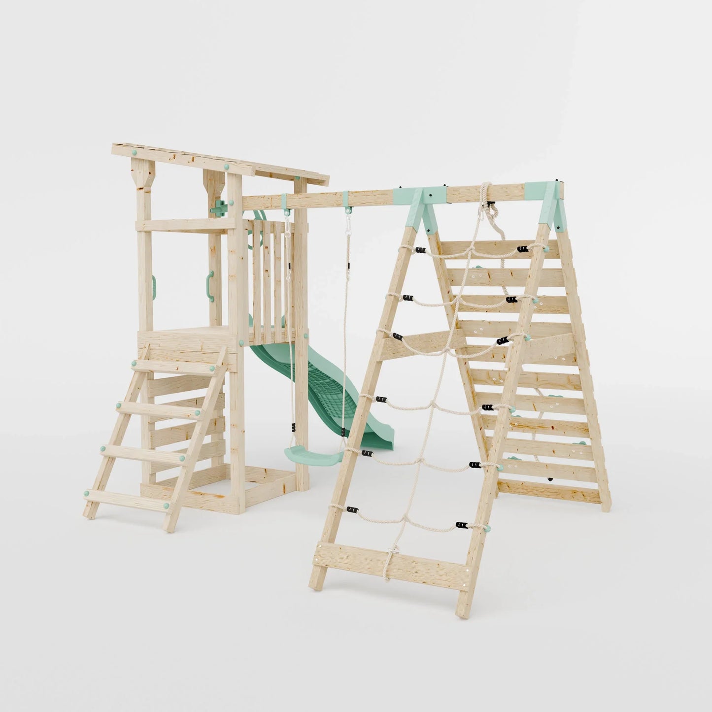 Climbing Frame With Single Swing & Climbing Wall - Willow Way VI