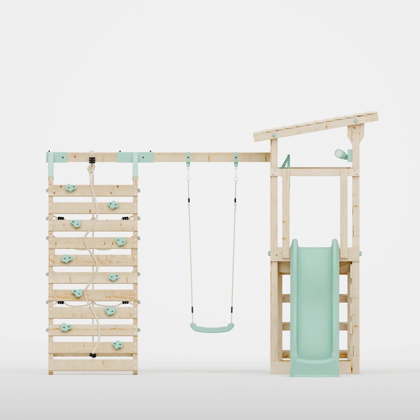 Climbing Frame With Single Swing & Climbing Wall - Willow Way VI