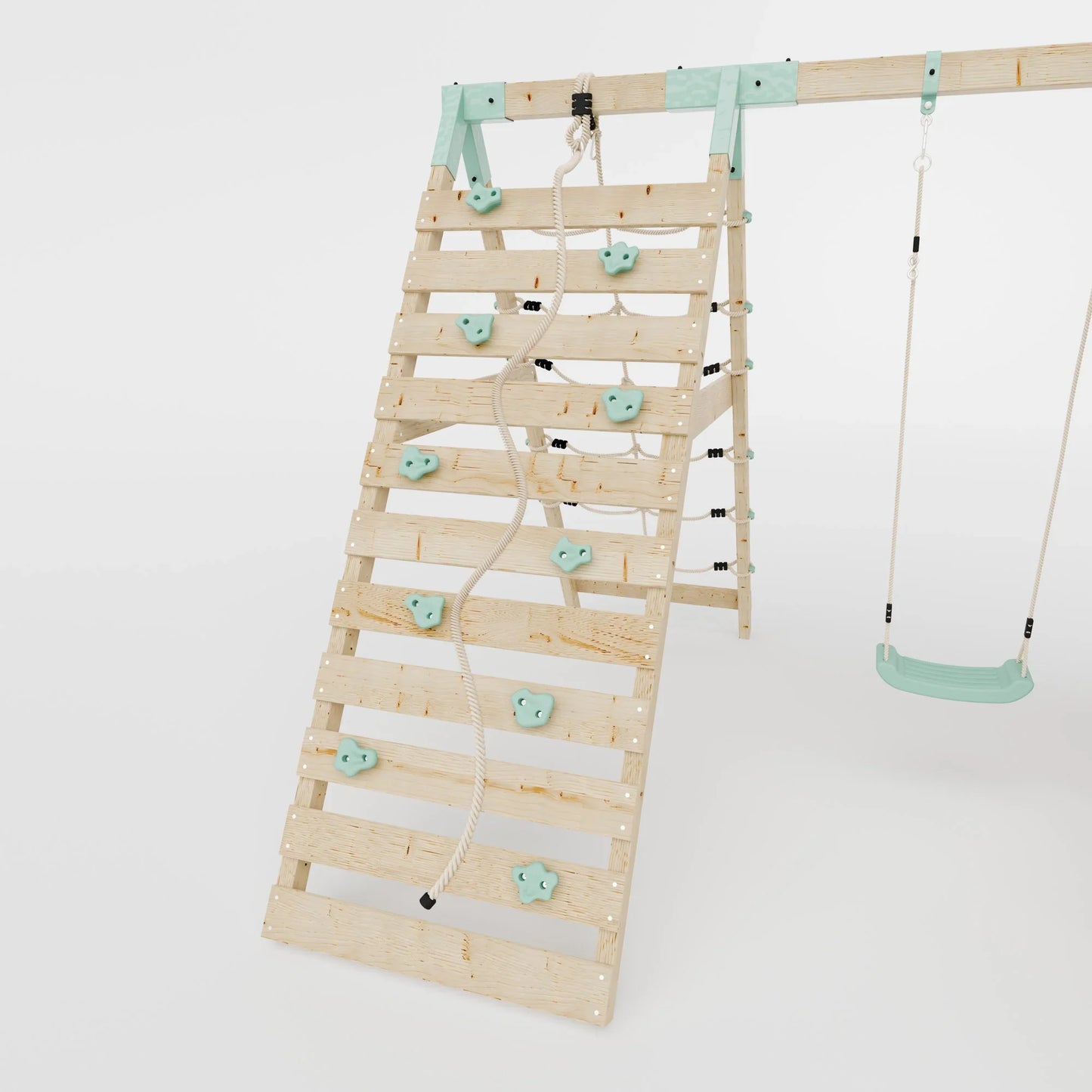 Climbing Frame With Single Swing & Climbing Wall - Willow Way VI
