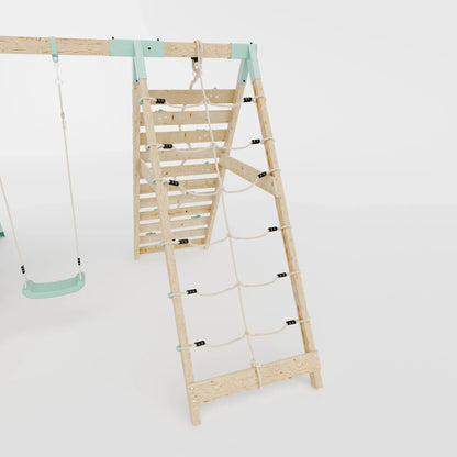 Climbing Frame With Single Swing & Climbing Wall - Willow Way VI