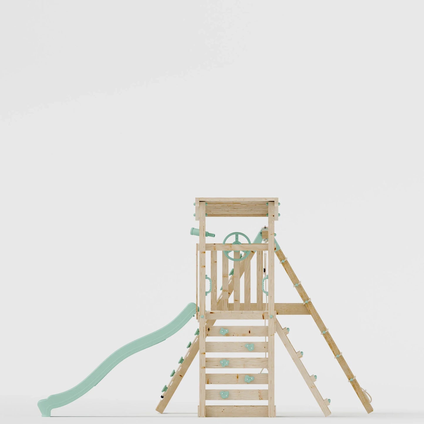 Climbing Frame With Single Swing & Climbing Wall - Willow Way VI