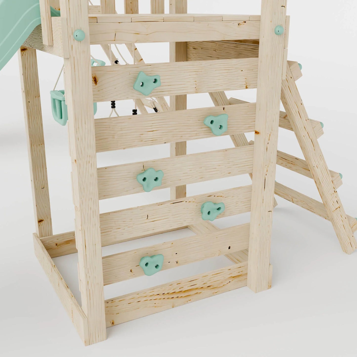 Climbing Frame With Double Swing & Climbing Wall - Willow Way IX