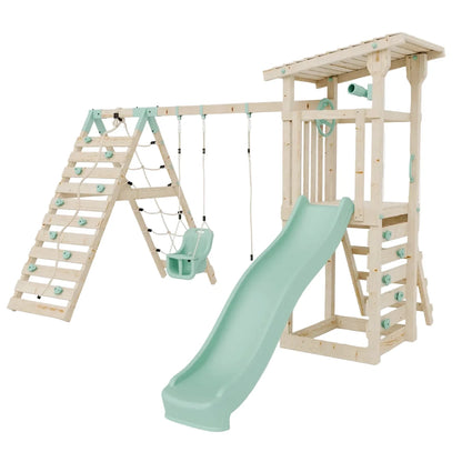 Climbing Frame With Double Swing & Climbing Wall - Willow Way IX