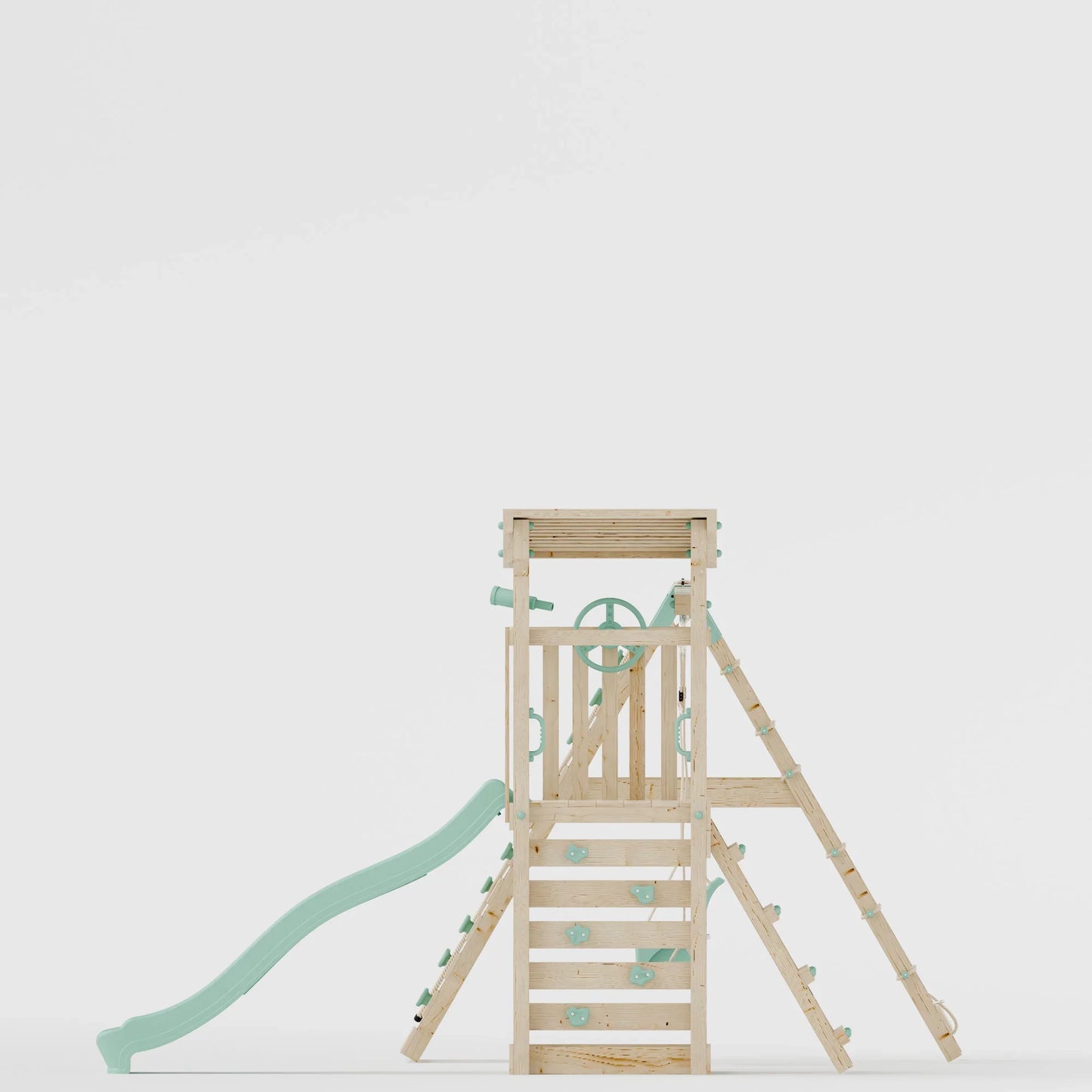 Climbing Frame With Double Swing & Climbing Wall - Willow Way IX
