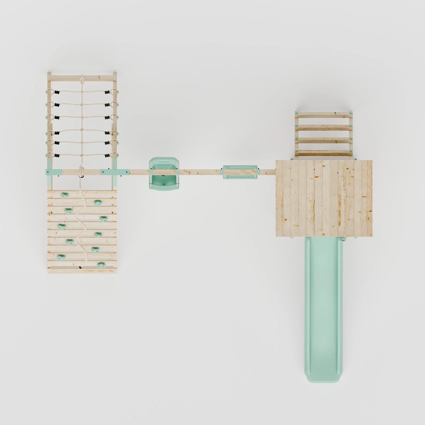 Climbing Frame With Double Swing & Climbing Wall - Willow Way IX