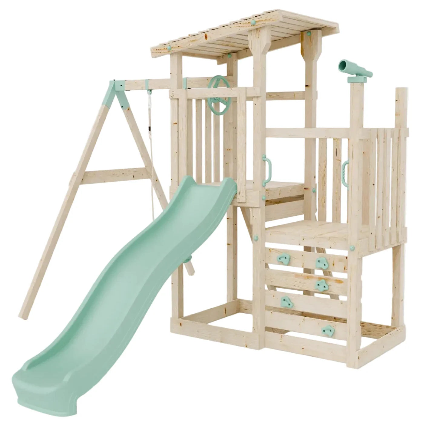 Climbing Frame With Step Up & Single Swing - Willow Way IV