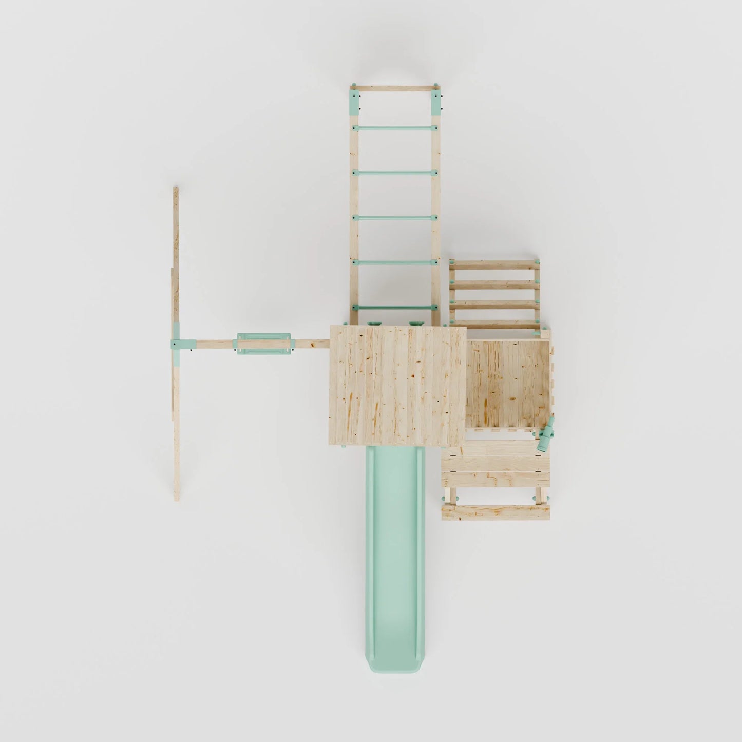 Climbing Frame With Extension, Single Swing, Picnic Table & Monkey Bars - Bramblewick Forest VIII