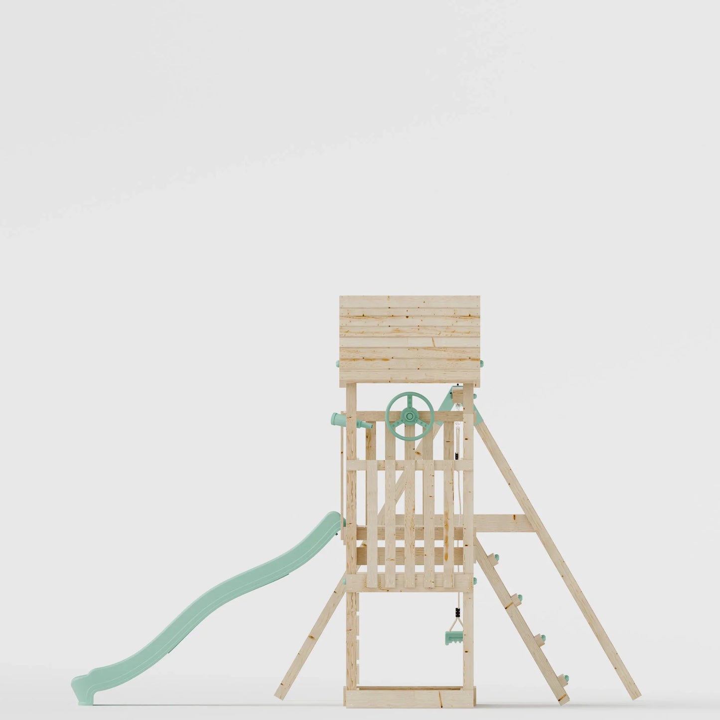 Climbing Frame With Step Up & Single Swing - Bramblewick Forest IV