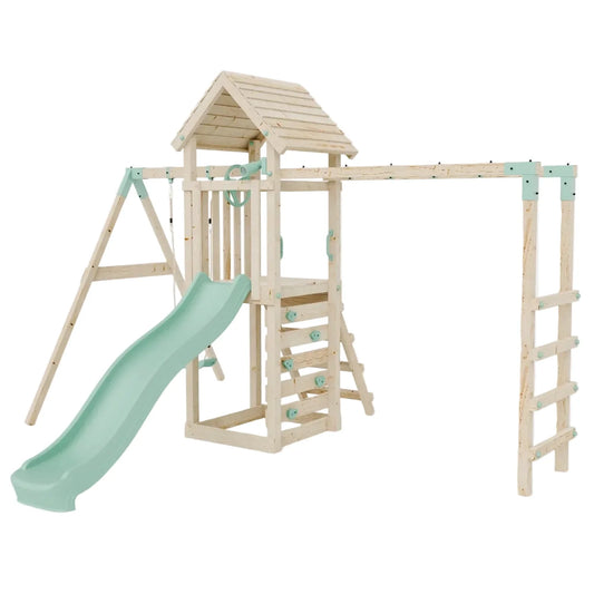 Climbing Frame With Single Swing & Monkey Bars - Bramblewick Forest III