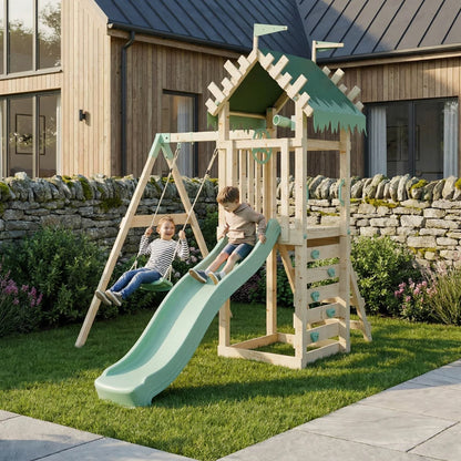 Climbing Frame With Single Swing - Enchanted Grove I