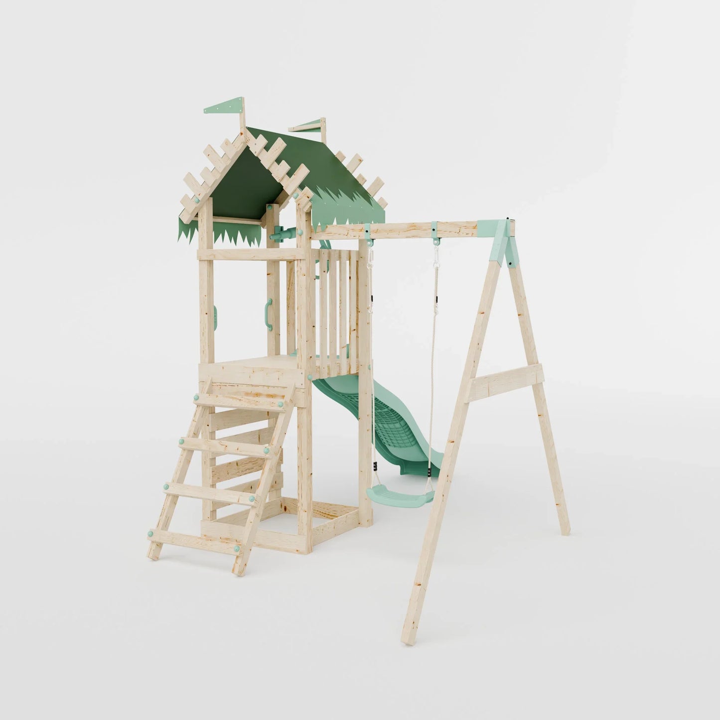 Climbing Frame With Single Swing - Enchanted Grove I