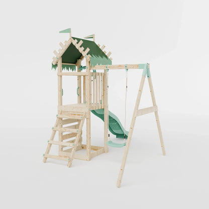 Climbing Frame With Single Swing - Enchanted Grove I