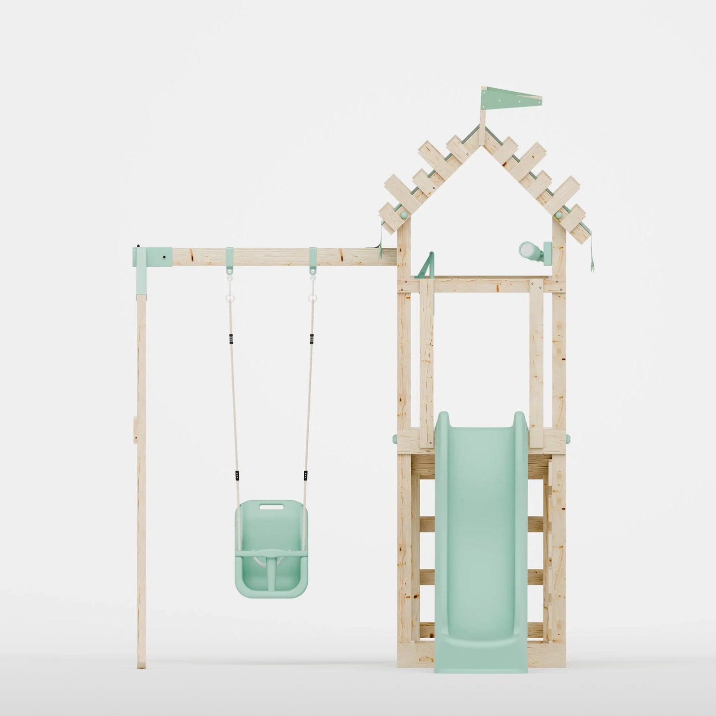 Climbing Frame With Single Baby Swing - Enchanted Grove II