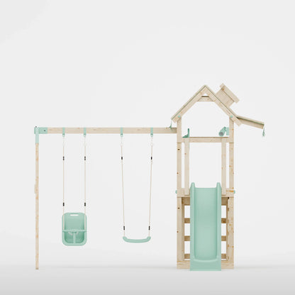 Climbing Frame With Double Swing - Eldertree Forest V