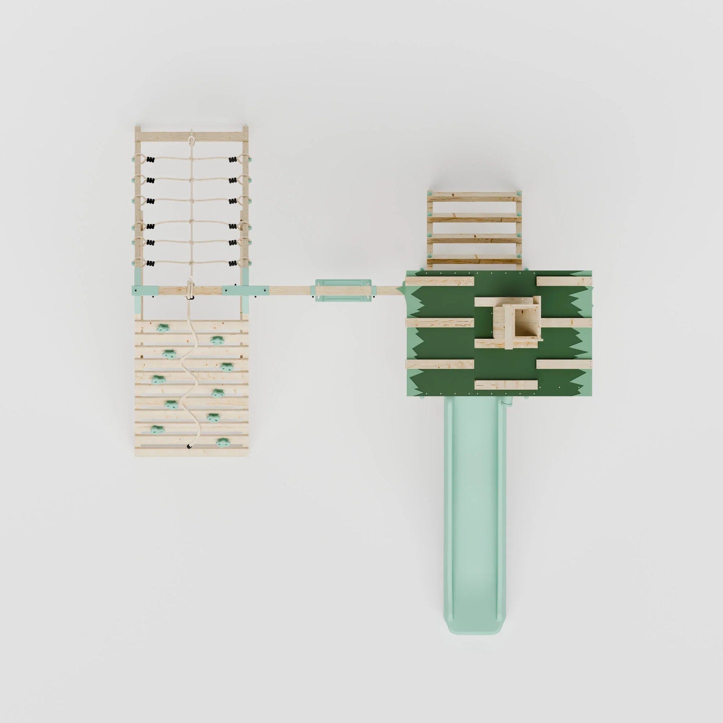 Climbing Frame With Single Swing & Climbing Wall - Eldertree Forest IV