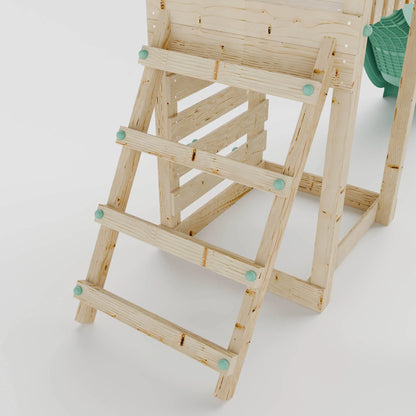 Climbing Frame With Double Swing & Climbing Wall - Eldertree Forest VI