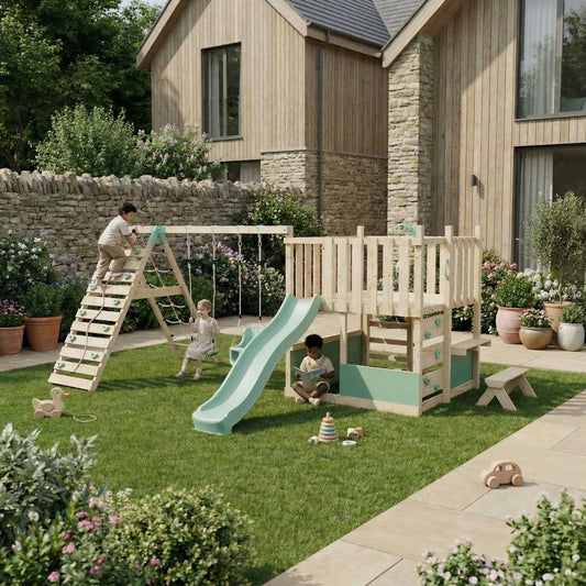 LittleSummit Tower with Double Swing & Climbing Wall