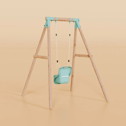 Single Wooden Baby Swing - Evergreen II