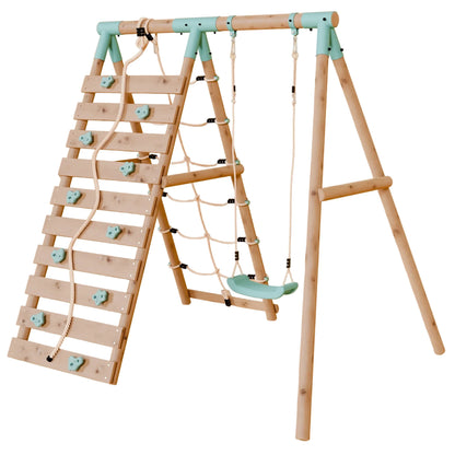 Single Swing Set With Climbing Wall - Shadowfern I