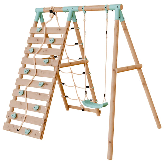 Single Swing Set With Climbing Wall - Shadowfern I
