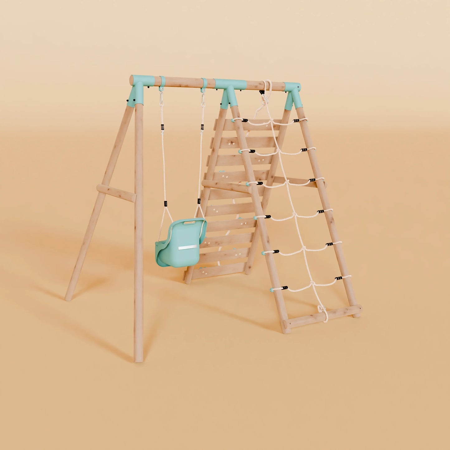 Single Baby Swing Set With Climbing Wall - Shadowfern II