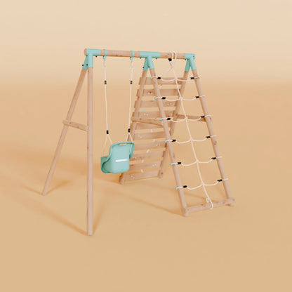 Single Baby Swing Set With Climbing Wall - Shadowfern II