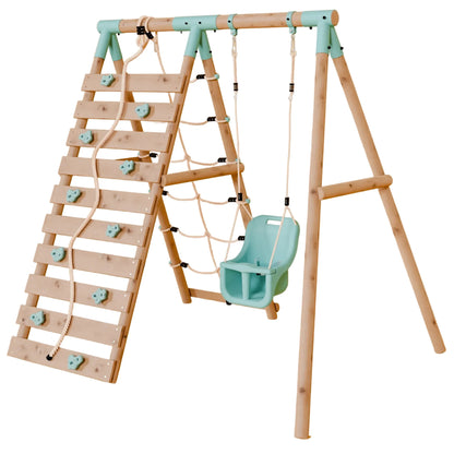 Single Baby Swing Set With Climbing Wall - Shadowfern II