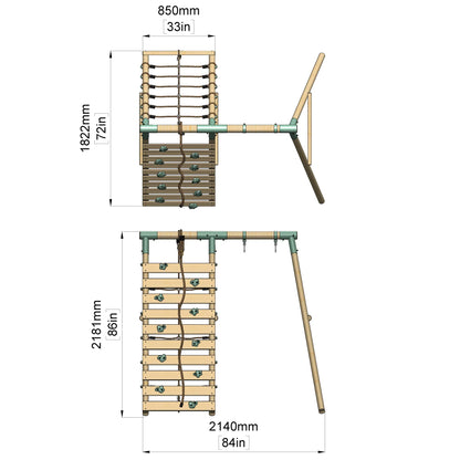 Single Baby Swing Set With Climbing Wall - Shadowfern II