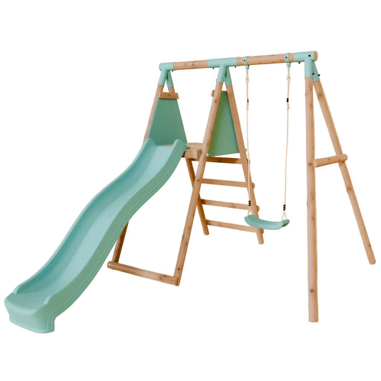 Single Wooden Swing Set With Slide - Springwood I