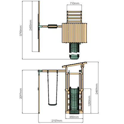 Climbing Frame With Single Swing - Willow Way I
