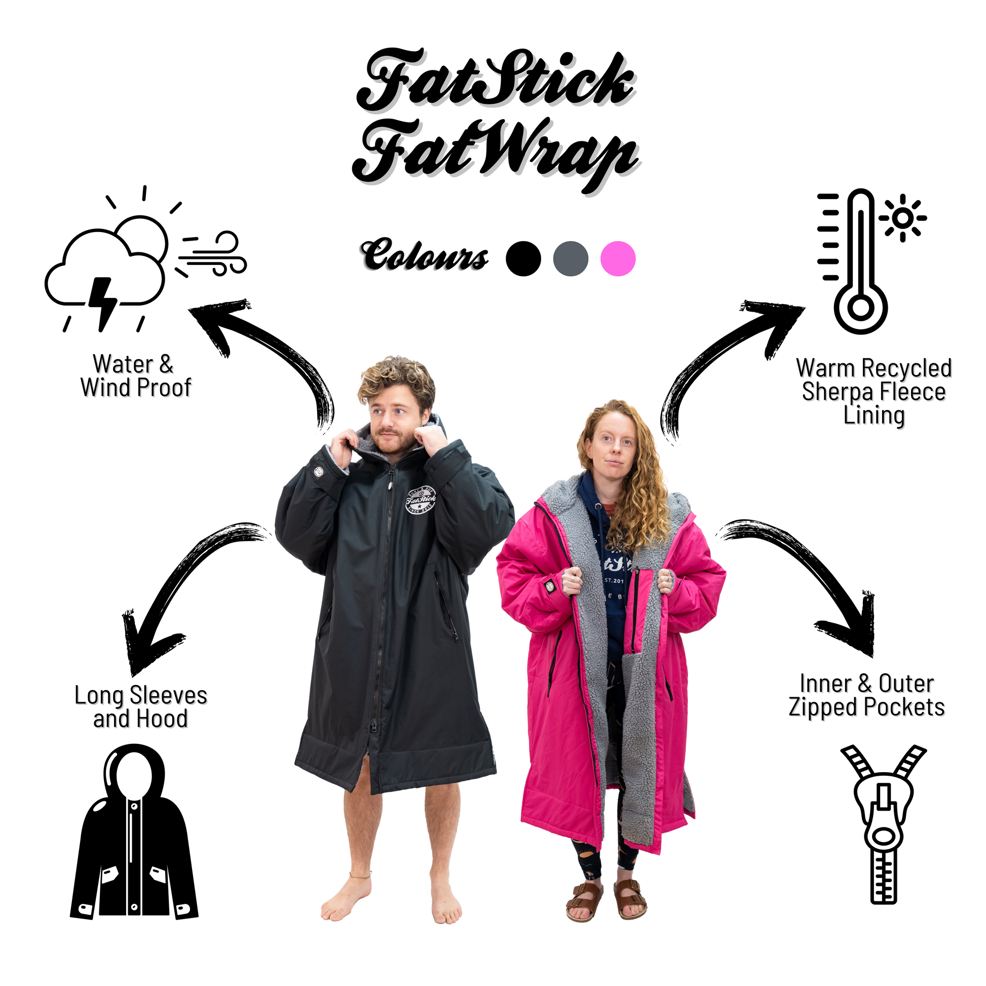 FatStick Kids Childs Changing Robe “FatWrap” With Sherpa Fleece Lining - Hot Tub Shop