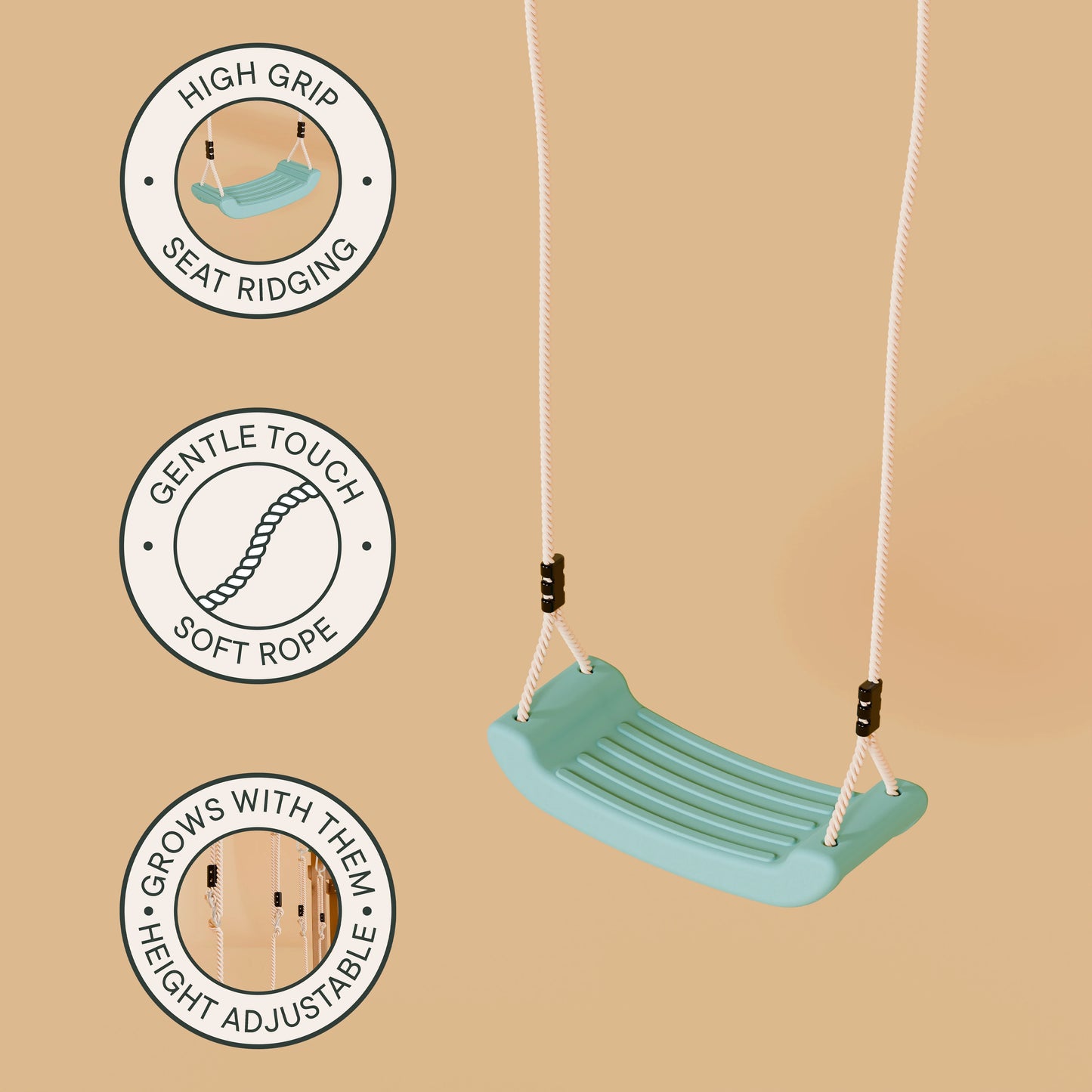 Single Wooden Swing - Evergreen I