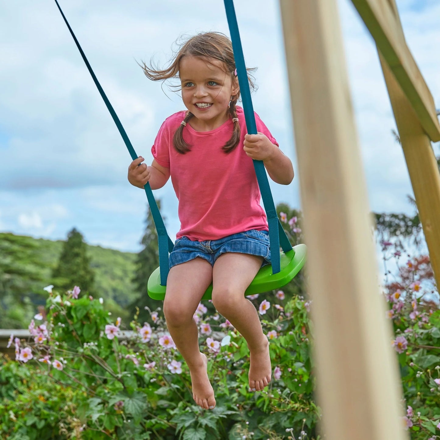 TP Forest Multiplay Double Wooden Swing Set & Slide - FSC® certified