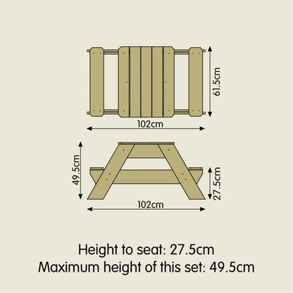 TP Early Fun Wooden Picnic Table Sandpit - FSC® certified