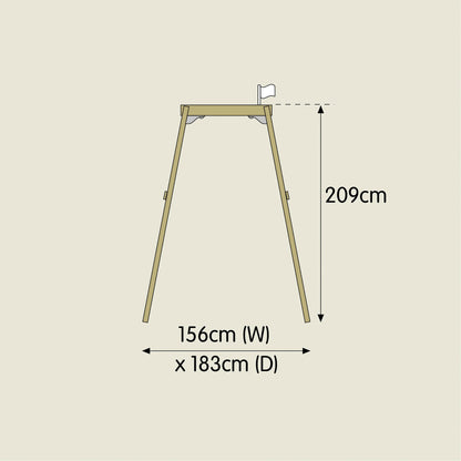 TP Forest Wooden Single Swing Set with Roped Rapide Seat - FSC® certified