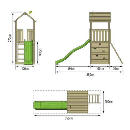 TP Skywood Wooden Play Tower - FSC® certified