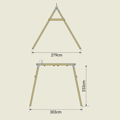 TP Knightswood Double Wooden Swing Frame