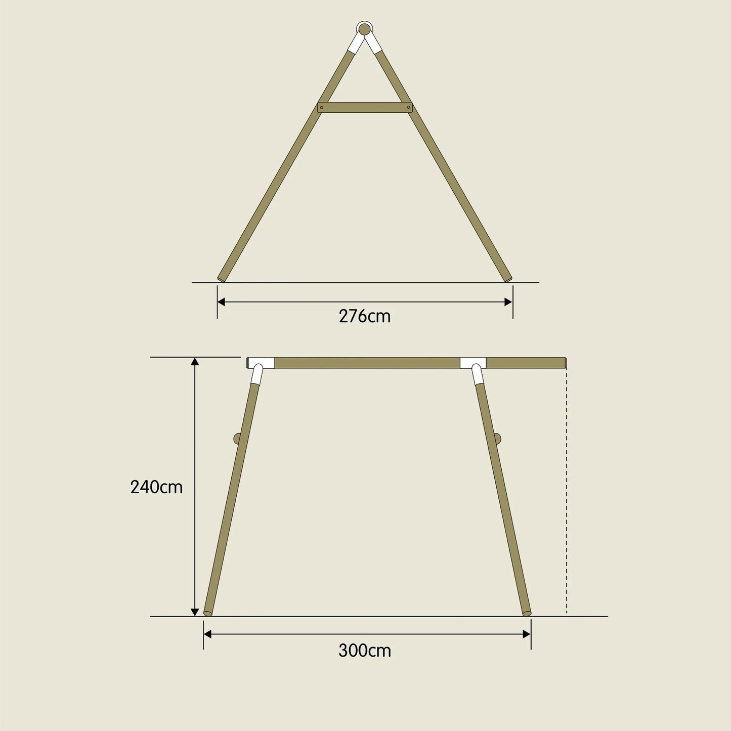 TP Knightswood Double Wooden Swing Frame & Extension