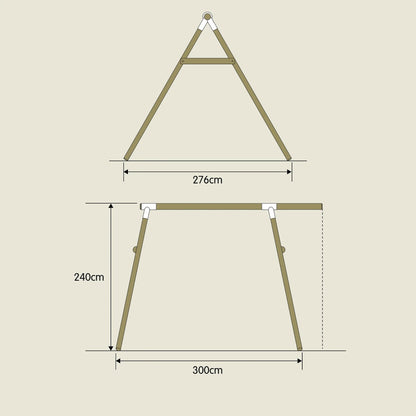TP Knightswood Double Wooden Swing Frame & Extension